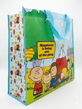 Peanuts Happiness Is Being One Of The Gang Reuseable Tote Bag Snoopy Woodstock